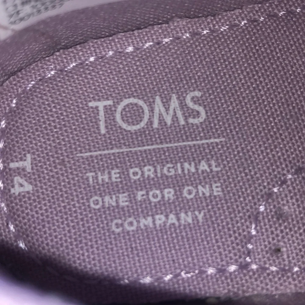 Toms Bimini Infant Lilac Slip-On Shoes with Metallic Polka Dots